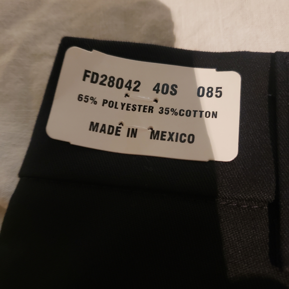 Black Polyester-Cotton Blend Pants